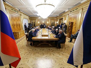 Meeting of Chairman of the State Duma Viacheslav Volodin and Chairman of the State Council and the Council of Ministers of the Republic of Cuba Miguel Mario Díaz-Canel Bermúdez