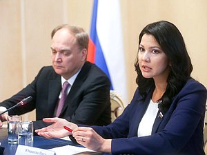 Member of the Committee on International Affairs Iumasheva Inga and Russian Ambassador to the USA Antonov Anatoly