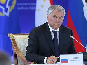 Jefe de la Duma Estatal Vyacheslav Volodin. Reunión del Consejo de la Asamblea Parlamentaria de la OTSC