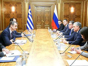 Meeting of Chairman of the State Duma Viacheslav Volodin and President of the New Democracy Party Kyriakos Mitsotakis