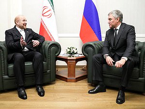 Chairman of the State Duma Viacheslav Volodin and Speaker of the Parliament of Iran Mohammad Bagher Ghalibaf