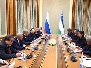 Встреча Председателя Государственной Думы Вячеслава Володина с Председателем Сената Олий Мажлиса Республики Узбекистан Танзилой Нарбаевой