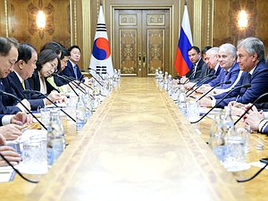 Meeting of Chairman of the State Duma Viacheslav Volodin and Chairman of the National Assembly of the Republic of Korea Moon Hee-sang