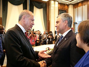 President of Turkey Recep Tayyip Erdoğan and Chairman of the State Duma Viacheslav Volodin