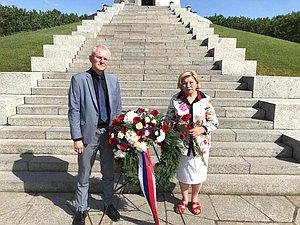 Член Комитета по труду, социальной политике и делам ветеранов Олег Шеин и Первый заместитель Председателя Комитета по культуре Елена Драпеко