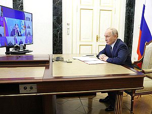 Совещание с постоянными членами Совета Безопасности (в режиме видеоконференции). Фото: kremlin.ru