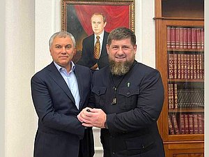 Председатель Государственной Думы Вячеслав Володин и глава Чеченской Республики Рамзан Кадыров