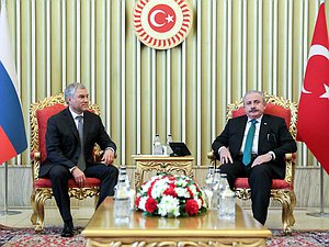 Meeting of Chairman of the State Duma Vyacheslav Volodin and Speaker of the Grand National Assembly of Türkiye Mustafa Şentop