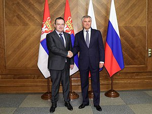 Chairman of the State Duma Viacheslav Volodin and Speaker of the National Assembly of the Republic of Serbia Ivica Dacic