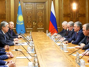 Meeting of Chairman of the State Duma Viacheslav Volodin and Chairman of the Senate of Kazakhstan Kassym-Jomart Tokayev