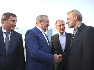 Deputy Chairman of the State Duma Sergei Neverov and Chairman of the Islamic Consultative Assembly of the Islamic Republic of Iran Ali Larijani