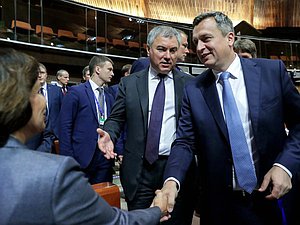 Chairman of the State Duma Viacheslav Volodin and Speaker of the National Council of the Slovak Republic Andrej Danko