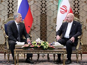 Chairman of the State Duma Vyacheslav Volodin and Speaker of the Islamic Consultative Assembly of the Islamic Republic of Iran Mohammad Bagher Ghalibaf