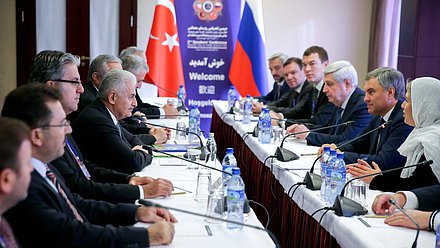 Meeting of Chairman of the State Duma Viacheslav Volodin and Chairman of the Grand National Assembly of Turkey Binali Yıldırım