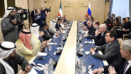 Meeting of Deputy Chairman of the State Duma Sergei Neverov and Speaker of the National Assembly of the State of Kuwait Marzouq Ali al-Ghanim