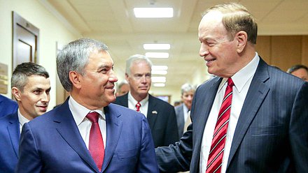 Chairman of the State Duma Viacheslav Volodin and Chairman of the US Congress Appropriations Committee Richard Shelby