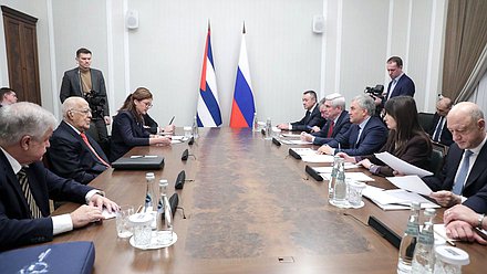 Meeting of Chairman of the State Duma Vyacheslav Volodin and Deputy Prime Minister of the Republic of Cuba, Minister of Foreign Trade and Foreign Investment Ricardo Cabrisas Ruiz