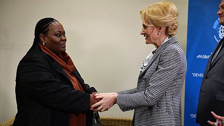 President of the Senate of the Kingdom of Lesotho Mamonaheng Mokitimi and Deputy Chairwoman of the State Duma Irina Iarovaia