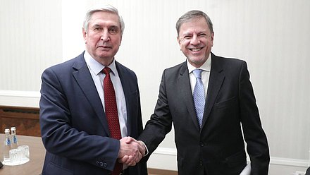 Meeting of First Deputy Chairman of the State Duma Ivan Melnikov and Ambassador of Argentina to Russia Eduardo Antonio Zuain