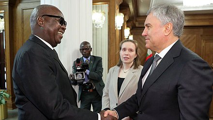 Chairman of the State Duma Vyacheslav Volodin and President of the National Assembly of the Central African Republic Simplice Mathieu Sarandji