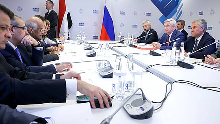 Meeting of Chairman of the State Duma Viacheslav Volodin and Speaker of the House of Representatives of the Arab Republic of Egypt Ali Abdel Aal