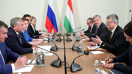 Meeting of Chairman of the State Duma Viacheslav Volodin and Speaker of the National Assembly of Hungary László Kövér