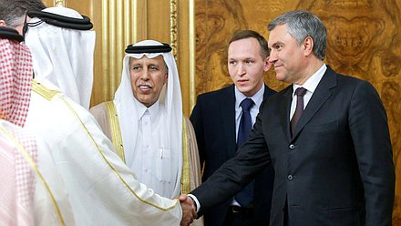 Meeting of Chairman of the State Duma Viacheslav Volodin with Chairman of Qatar’s Advisory Council Ahmad bin Abdullah Al Mahmoud