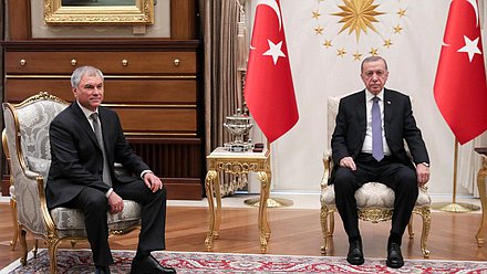 Meeting of Chairman of the State Duma Vyacheslav Volodin and President of the Republic of Türkiye Recep Tayyip Erdoğan