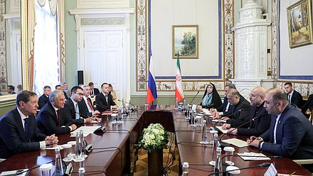 Reunión de Vyacheslav Volodin, Jefe de la Duma Estatal, con Mohammad Bagher Ghalibaf, Presidente de la Asamblea del Consejo Islámico de la República Islámica de Irán