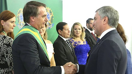 President of Brazil Jair Bolsonaro and Chairman of the State Duma Viacheslav Volodin