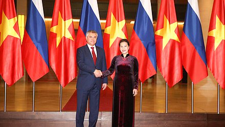 Chairman of the State Duma Viacheslav Volodin and Chairwoman of the National Assembly of the Socialist Republic of Vietnam Nguyễn Thị Kim Ngân