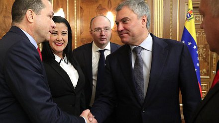 Chairman of the State Duma Viacheslav Volodin and President of the National Constituent Assembly of Venezuela Diosdado Cabello Rondón