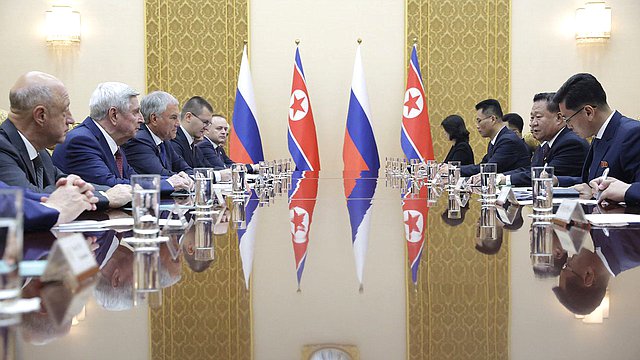 Meeting of Chairman of the State Duma Vyacheslav Volodin and Chairman of the Standing Committee of the Supreme People's Assembly of the Democratic People's Republic of Korea Choe Ryong-hae