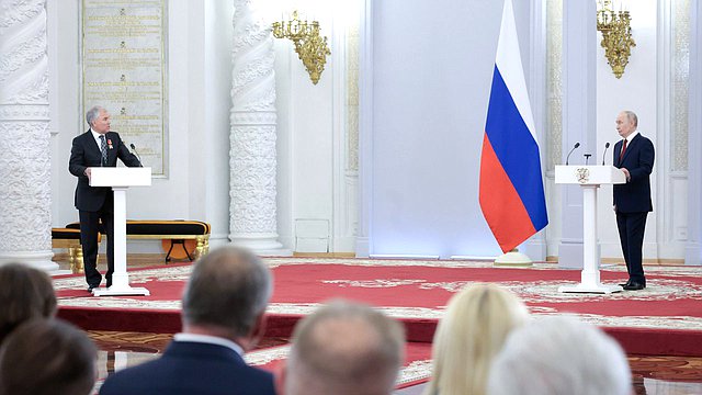 Председатель Государственной Думы Вячеслав Володин и Президент РФ Владимир Путин