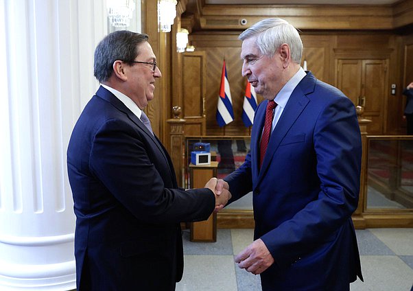 First Deputy Chairman of the State Duma Ivan Melnikov and Minister of Foreign Affairs of the Republic of Cuba Bruno Eduardo Rodríguez Parrilla