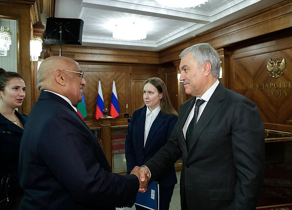 Chairman of the State Duma Vyacheslav Volodin and Speaker of the National Assembly of the Republic of Djibouti Dileita Mohamed Dileita