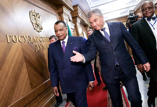 Chairman of the State Duma Viacheslav Volodin and President of the Republic of the Congo Denis Sassou Nguesso