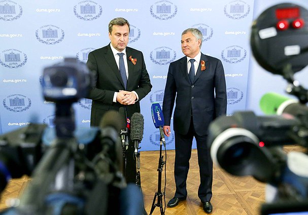 Chairman of the State Duma Viacheslav Volodin and Speaker of the National Council of the Slovak Republic Andrej Danko