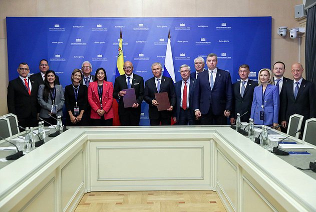 Reunión del Jefe de la Duma Estatal, Vyacheslav Volodin, con el Presidente de la Asamblea Nacional de la República Bolivariana de Venezuela, Jorge Jesús Rodríguez Gómez