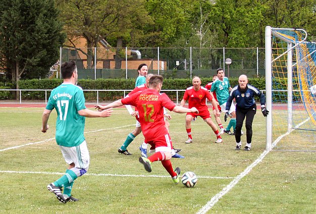 Football mathch between members of the State Duma and the Bundestag