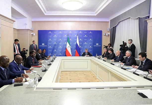 Meeting of Chairman of the State Duma Vyacheslav Volodin and President of the Republic of Equatorial Guinea Teodoro Obiang Nguema Mbasogo