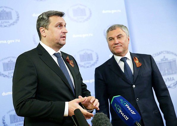 Chairman of the State Duma Viacheslav Volodin and Speaker of the National Council of the Slovak Republic Andrej Danko