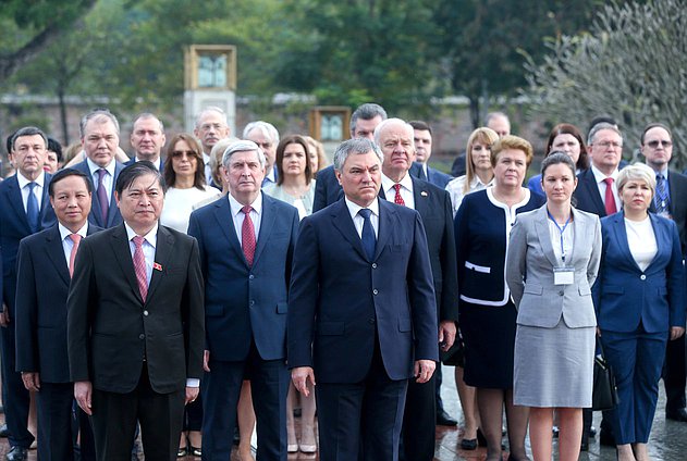 First Deputy Chairman of the State Duma Ivan Melnikov and Chairman of the State Duma Viacheslav Volodin