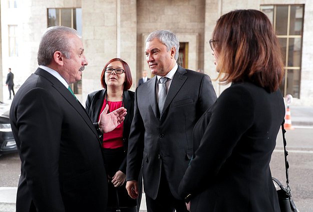 Meeting of Chairman of the State Duma Vyacheslav Volodin and Speaker of the Grand National Assembly of Türkiye Mustafa Şentop