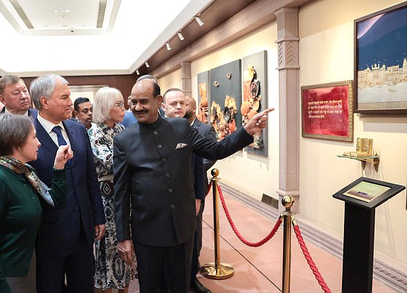 Chairman of the State Duma Vyacheslav Volodin and Speaker of the Lok Sabha of the Parliament of the Republic of India Om Birla