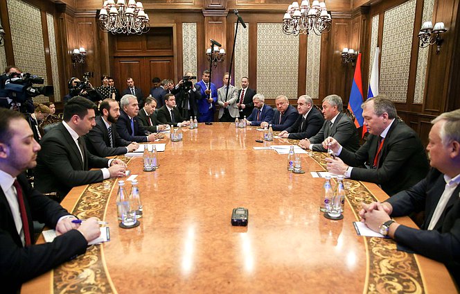 Meeting of Chairman of the State Duma Viacheslav Volodin with President of the National Assembly of the Republic of Armenia Ararat Mirzoyan