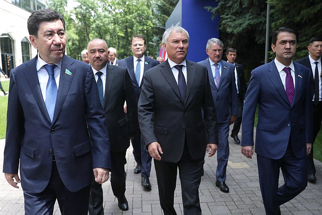 Chairman of Mazhilis of Parliament of the Republic of Kazakhstan Yerlan Koshanov, Chairman of the State Duma Vyacheslav Volodin and Chairman of the Majlisi Milli of the Majlisi Oli of Tajikistan Rustami Emomali