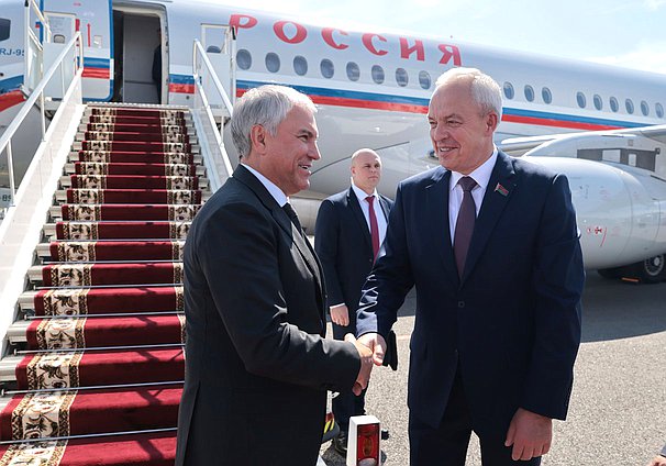 Председатель Государственной Думы Вячеслав Володин и Председатель Палаты представителей Национального собрания Республики Беларусь Игорь Сергеенко