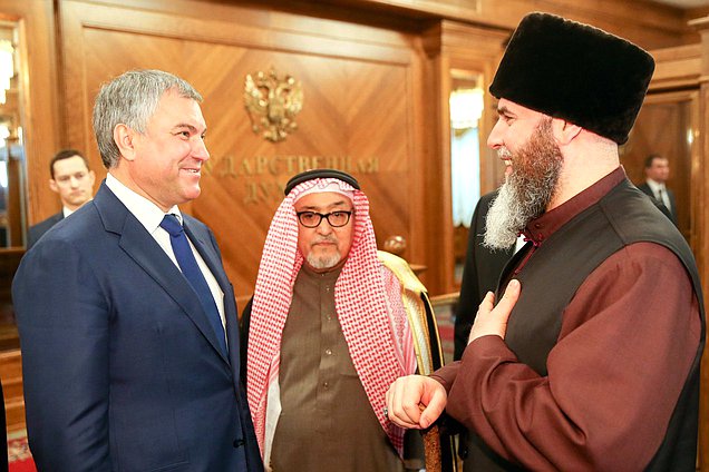 Chairman of the State Duma Viacheslav Volodin and Mufti of the Chechen Republic Salah-haji Mezhiev