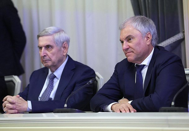 Chairman of the State Duma Vyacheslav Volodin and First Deputy Chairman of the State Duma Ivan Melnikov